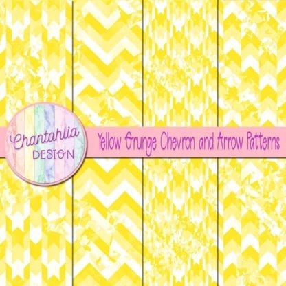 yellow grunge chevron and arrow patterns