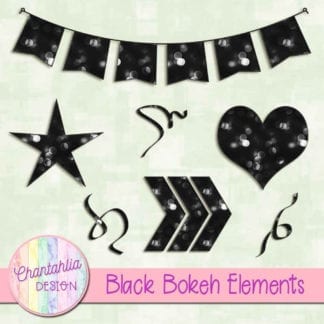 black bokeh design elements