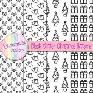 black glitter christmas patterns
