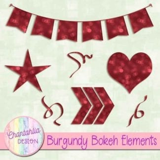 burgundy bokeh design elements