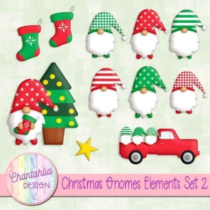 Free christmas gnomes design elements