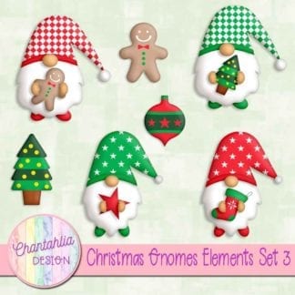 Free christmas gnomes scrapbook design elements