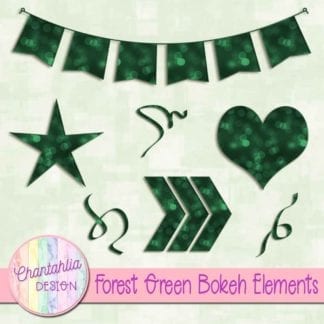 forest green bokeh design elements