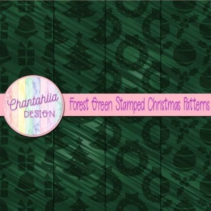 forest green stamped christmas patterns