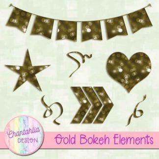 gold bokeh design elements