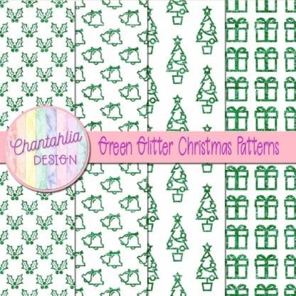 green glitter christmas patterns