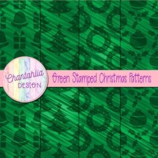 green stamped christmas patterns