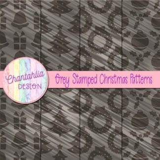 grey stamped christmas patterns
