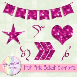 hot pink bokeh design elements