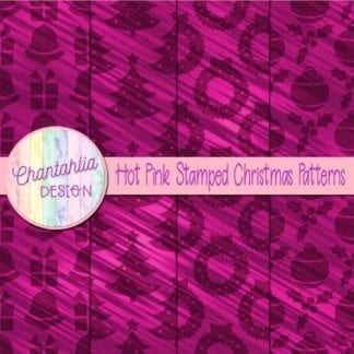 hot pink stamped christmas patterns