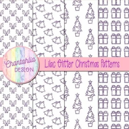 lilac glitter christmas patterns