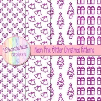 neon pink glitter christmas patterns
