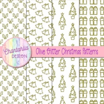 olive glitter christmas patterns