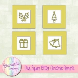 olive square glitter christmas elements