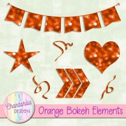 orange bokeh design elements