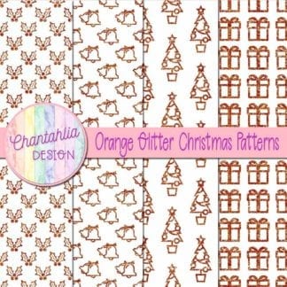 orange glitter christmas patterns