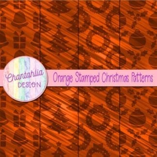 orange stamped christmas patterns