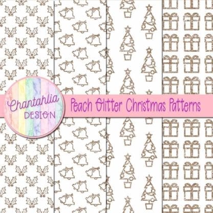 peach glitter christmas patterns