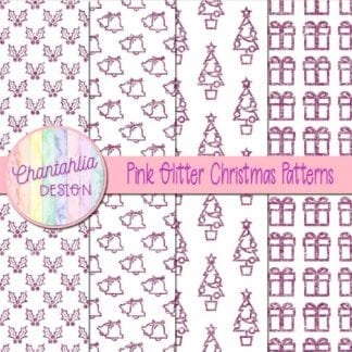 pink glitter christmas patterns
