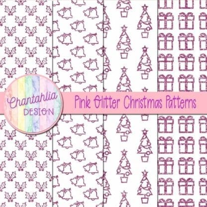 pink glitter christmas patterns