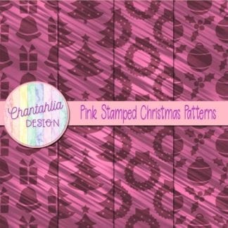 pink stamped christmas patterns