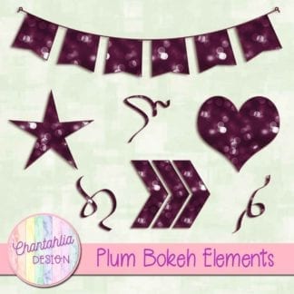 plum bokeh design elements