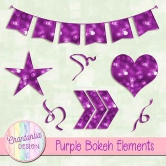 purple bokeh design elements