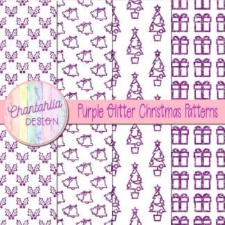 purple glitter christmas patterns