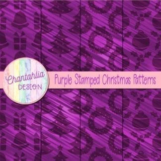 purple stamped christmas patterns