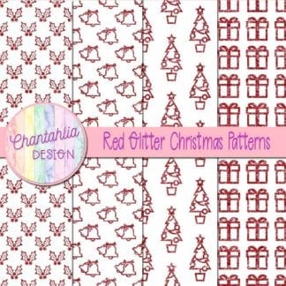 red glitter christmas patterns