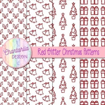 red glitter christmas patterns