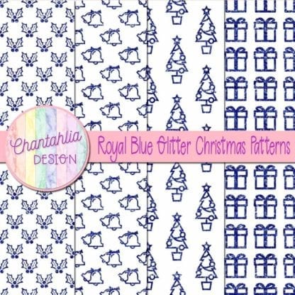 royal blue glitter christmas patterns