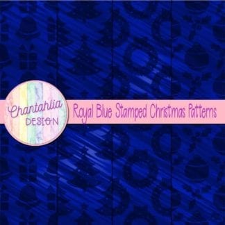 royal blue stamped christmas patterns