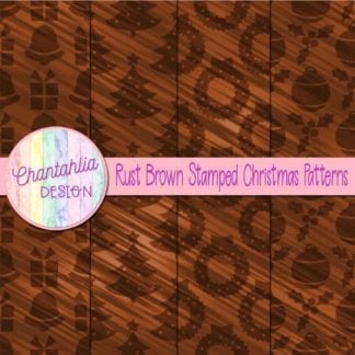 rust brown stamped christmas patterns