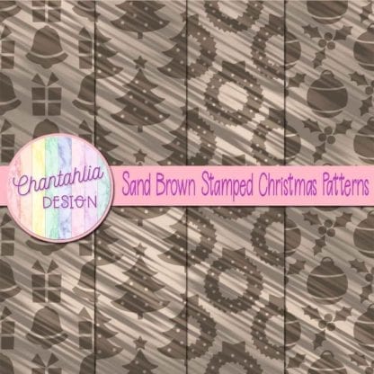 sand brown stamped christmas patterns