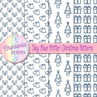 sky blue glitter christmas patterns