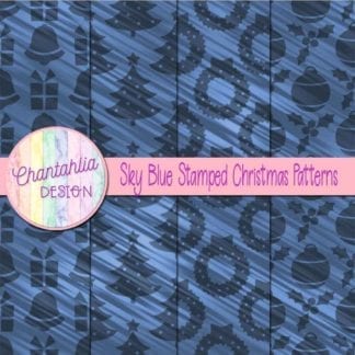 sky blue stamped christmas patterns