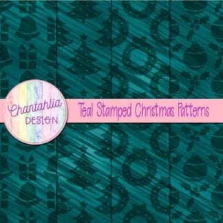 teal stamped christmas patterns