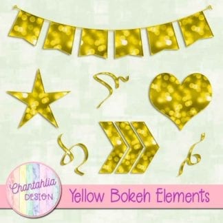 yellow bokeh design elements