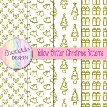 yellow glitter christmas patterns