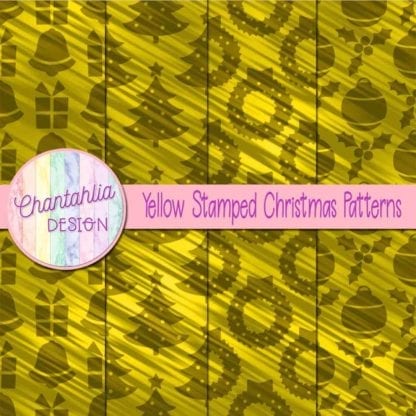 yellow stamped christmas patterns
