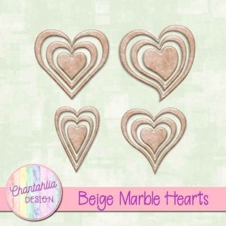 free beige marble hearts scrapbook elements