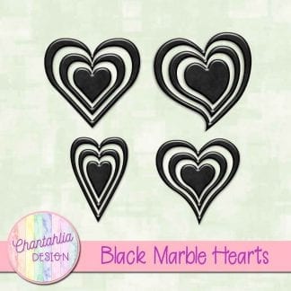 free black marble hearts scrapbook elements