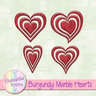 free burgundy marble hearts scrapbook elements