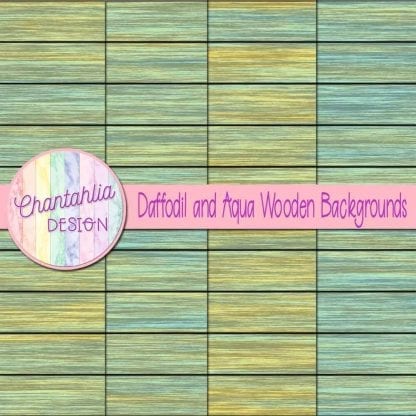free daffodil and aqua wood digital paper backgrounds