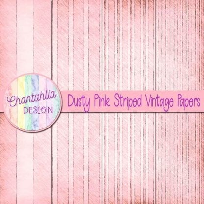 free dusty pink striped vintage papers