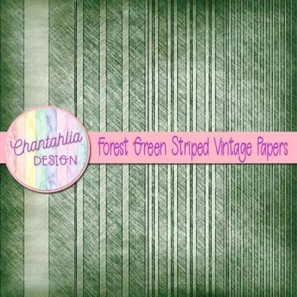 free forest green striped vintage papers