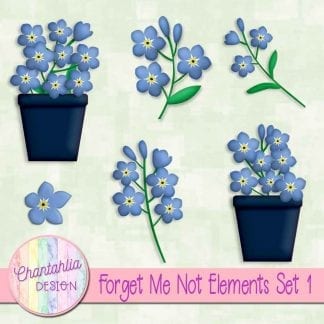 free forget me not design elements