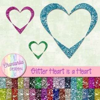 glitter heart design elements
