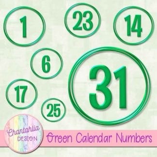 green calendar numbers design elements